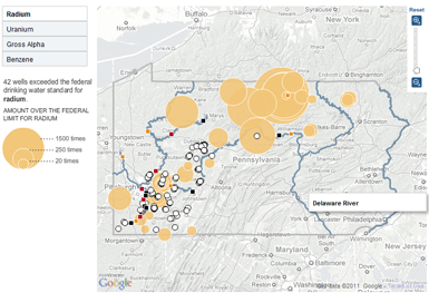 Natural gas wells web GIS