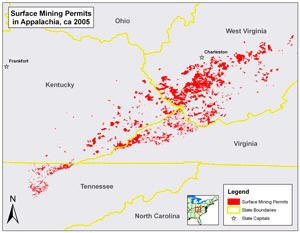 Mountaintop minig permits 2005